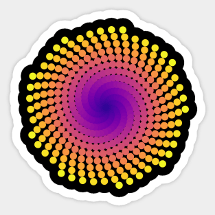 Whirlpool Spiral | Light Sunset Yellow Red Blue Sticker